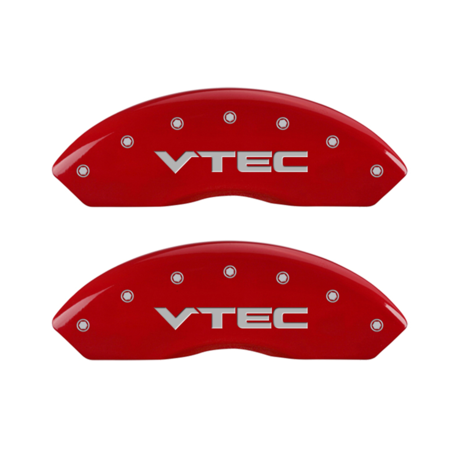 Picture of MGP 4 Caliper Covers Engraved Front & Rear Vtech Red finish silver ch