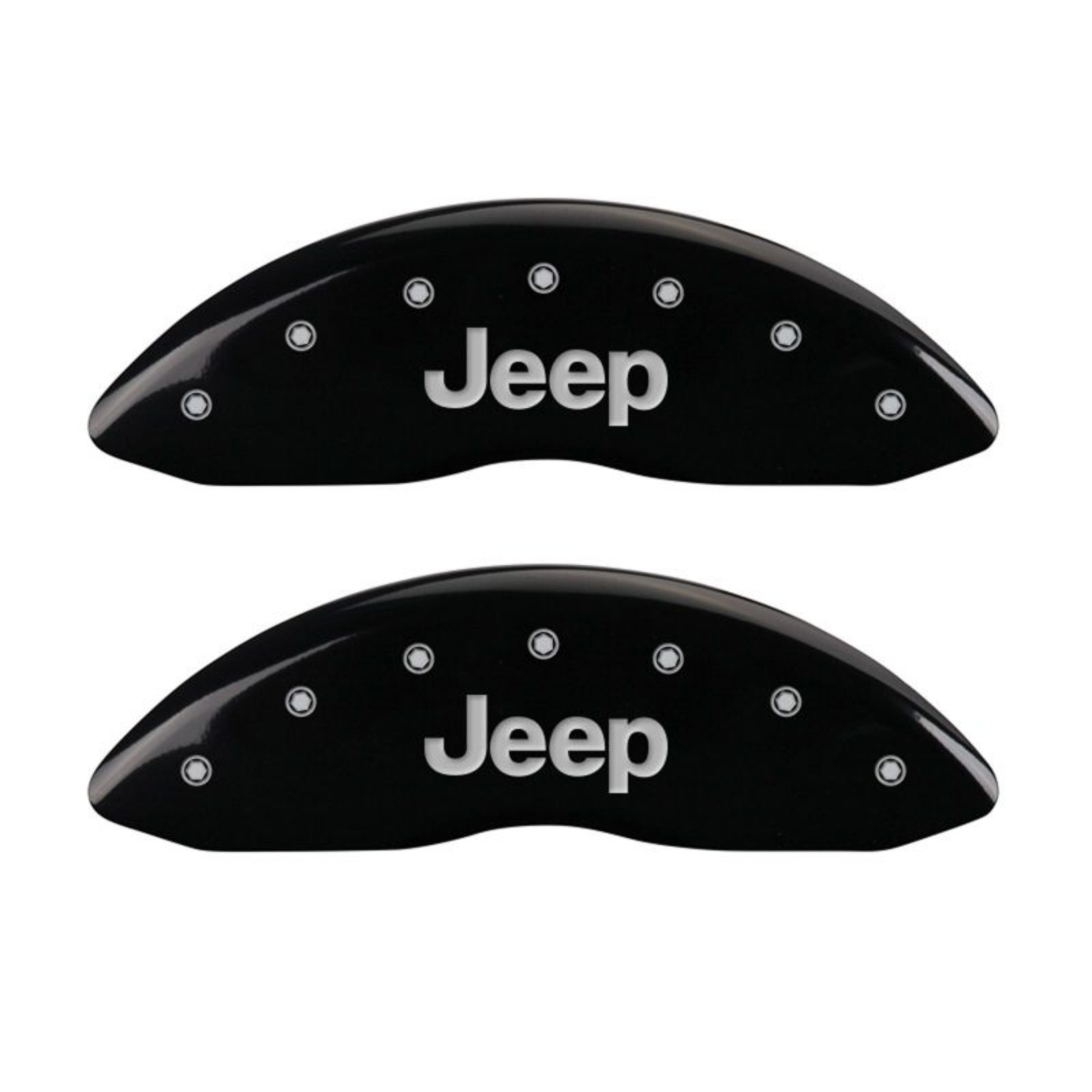 Picture of MGP 4 Caliper Covers Engraved Front & Rear JEEP Black finish silver ch