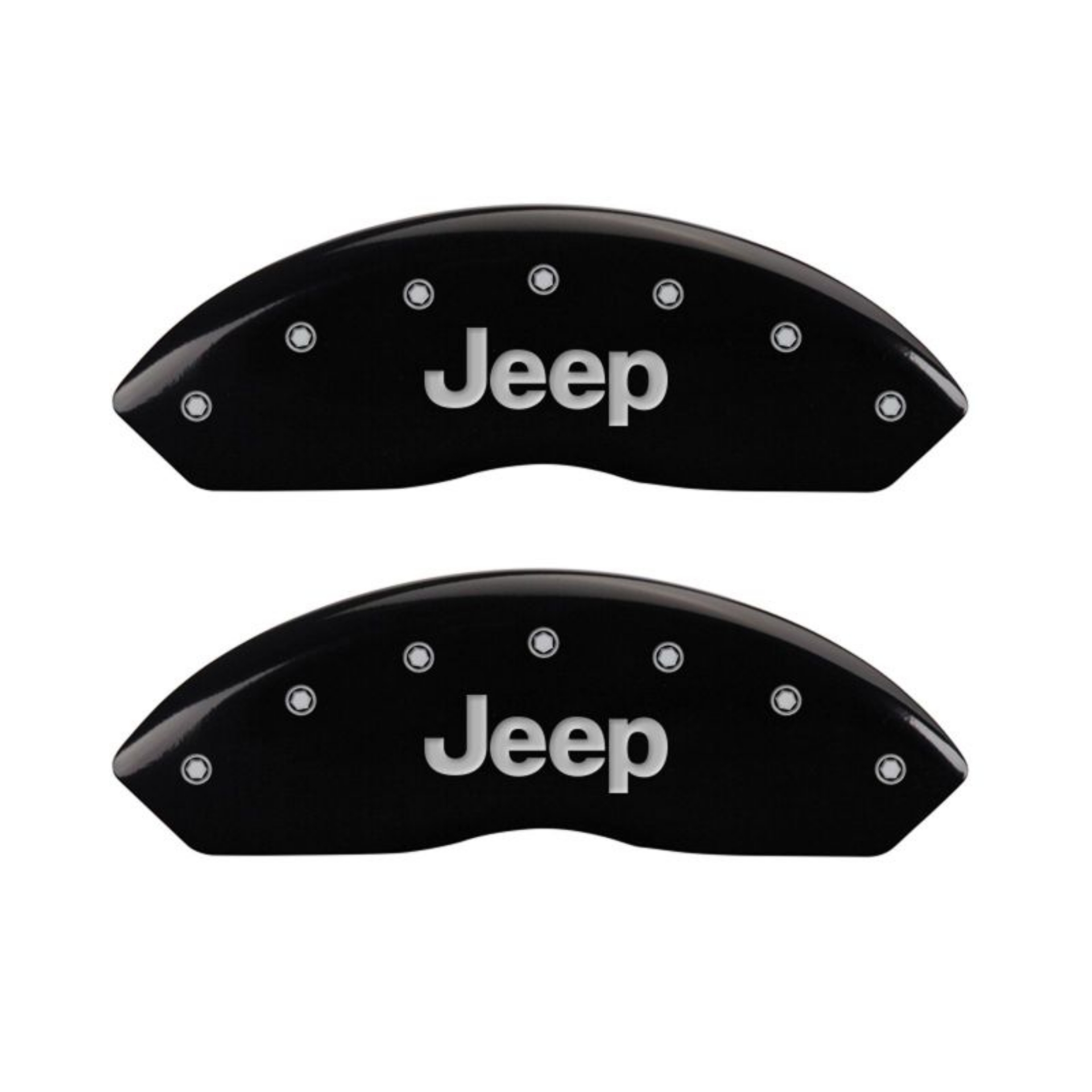 Picture of MGP 4 Caliper Covers Engraved Front & Rear JEEP Black finish silver ch