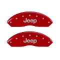 Picture of MGP 4 Caliper Covers Engraved Front & Rear JEEP Red finish silver ch