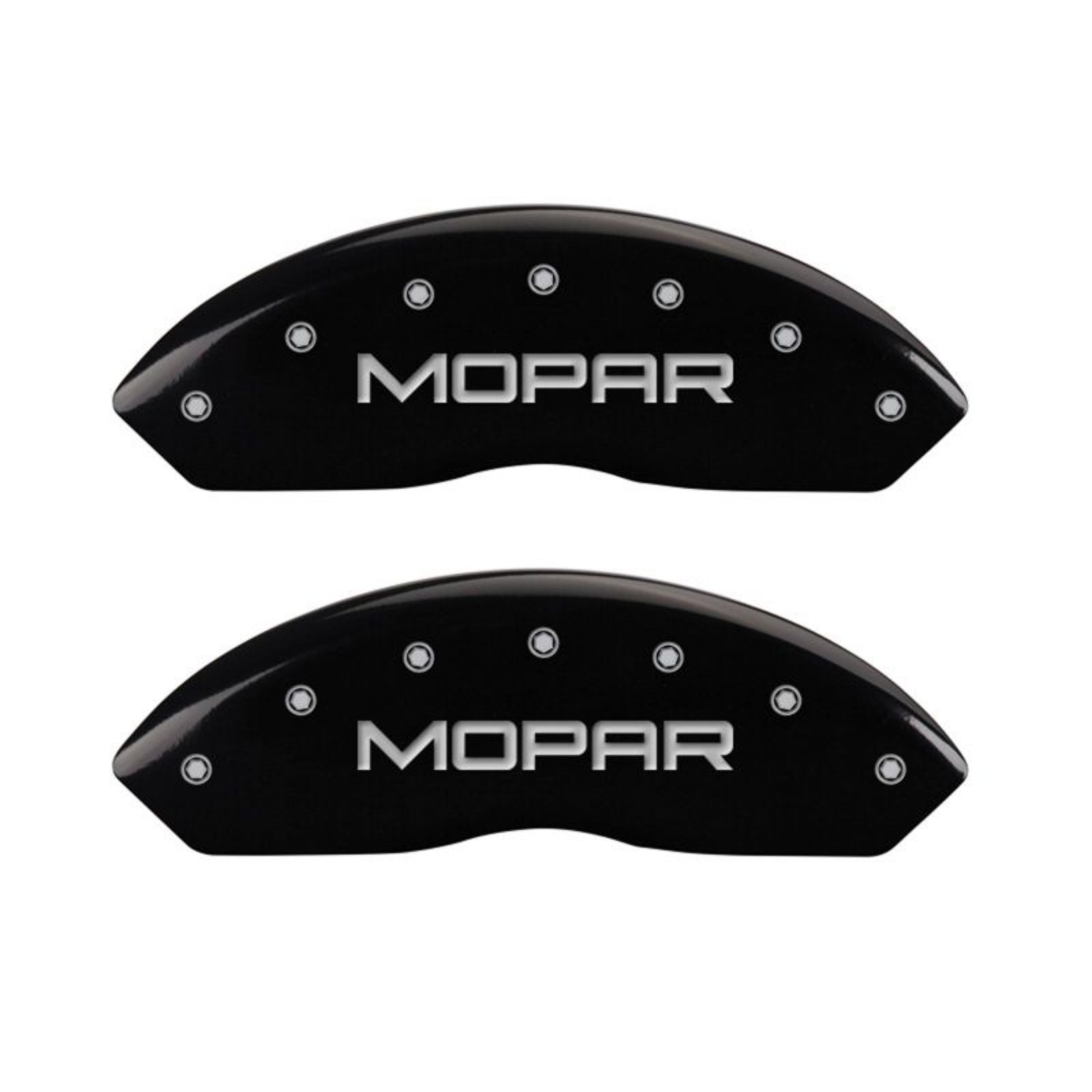 Picture of MGP 4 Caliper Covers Engraved Front & Rear MOPAR Black finish silver ch