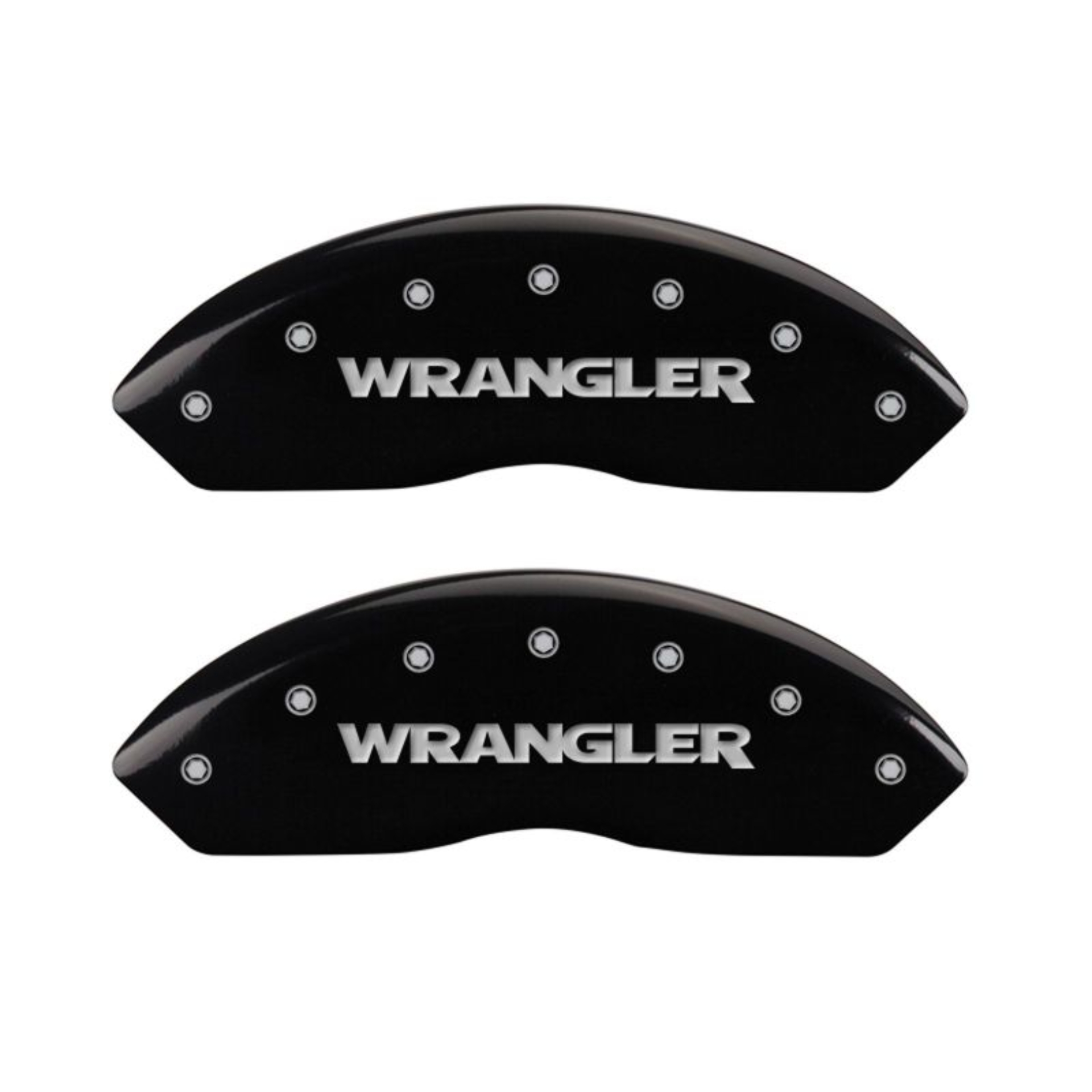 Picture of MGP 4 Caliper Covers Engraved Front & Rear WRANGLER Black finish silver ch