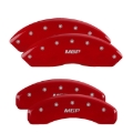 Picture of MGP 4 Caliper Covers Engraved Front & Rear WRANGLER Red finish silver ch