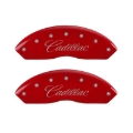 Picture of MGP 4 Caliper Covers Engraved Front Cursive-Cadillac Engraved Rear CTS4 Red finish silver ch