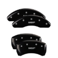 Picture of MGP 4 Caliper Covers Engraved Front & Rear Style 1-Chrysler Wing Black finish silver ch