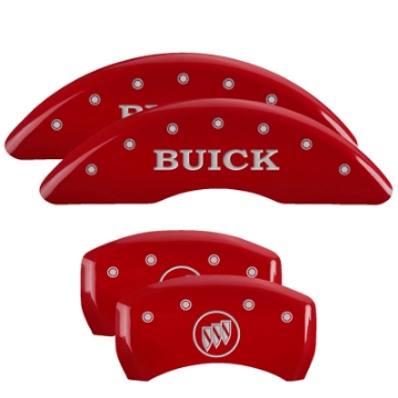 Picture of MGP 4 Caliper Covers Engraved Front & Rear MGP Red finish silver ch