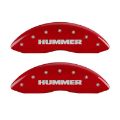 Picture of MGP 4 Caliper Covers Engraved Front & Rear Hummer Red finish silver ch