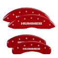 Picture of MGP 4 Caliper Covers Engraved Front & Rear Hummer Red finish silver ch