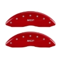 Picture of MGP Front set 2 Caliper Covers Engraved Front MGP Red finish silver ch
