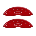 Picture of MGP Front set 2 Caliper Covers Engraved Front Bowtie Red finish silver ch