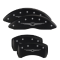 Picture of MGP Front set 2 Caliper Covers Engraved Front MGP Black finish silver ch