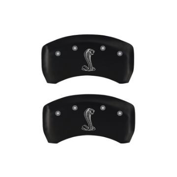 Picture of MGP Front set 2 Caliper Covers Engraved Front Oval logo-Ford Black finish silver ch