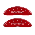 Picture of MGP 4 Caliper Covers Engraved Front Pontiac Engraved Rear GTO Red finish silver ch