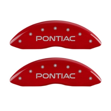 Picture of MGP 4 Caliper Covers Engraved Front & Rear Pontiac Red finish silver ch