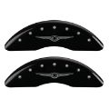 Picture of MGP 4 Caliper Covers Engraved Front & Rear Style 1-Chrysler Wing Black finish silver ch