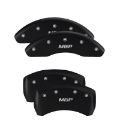Picture of MGP 4 Caliper Covers Engraved Front & Rear Style 1-Chrysler Wing Black finish silver ch