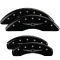 Picture of MGP 4 Caliper Covers Engraved Front & Rear Style 1-Chrysler Wing Black finish silver ch