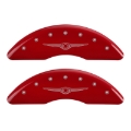 Picture of MGP 4 Caliper Covers Engraved Front & Rear Style 1-Chrysler Wing Red finish silver ch