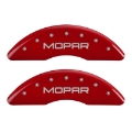 Picture of MGP 4 Caliper Covers Engraved Front & Rear MOPAR Red finish silver ch