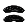 Picture of MGP 4 Caliper Covers Engraved Front Cursive-Cadillac Engraved Rear SRX Black finish silver ch