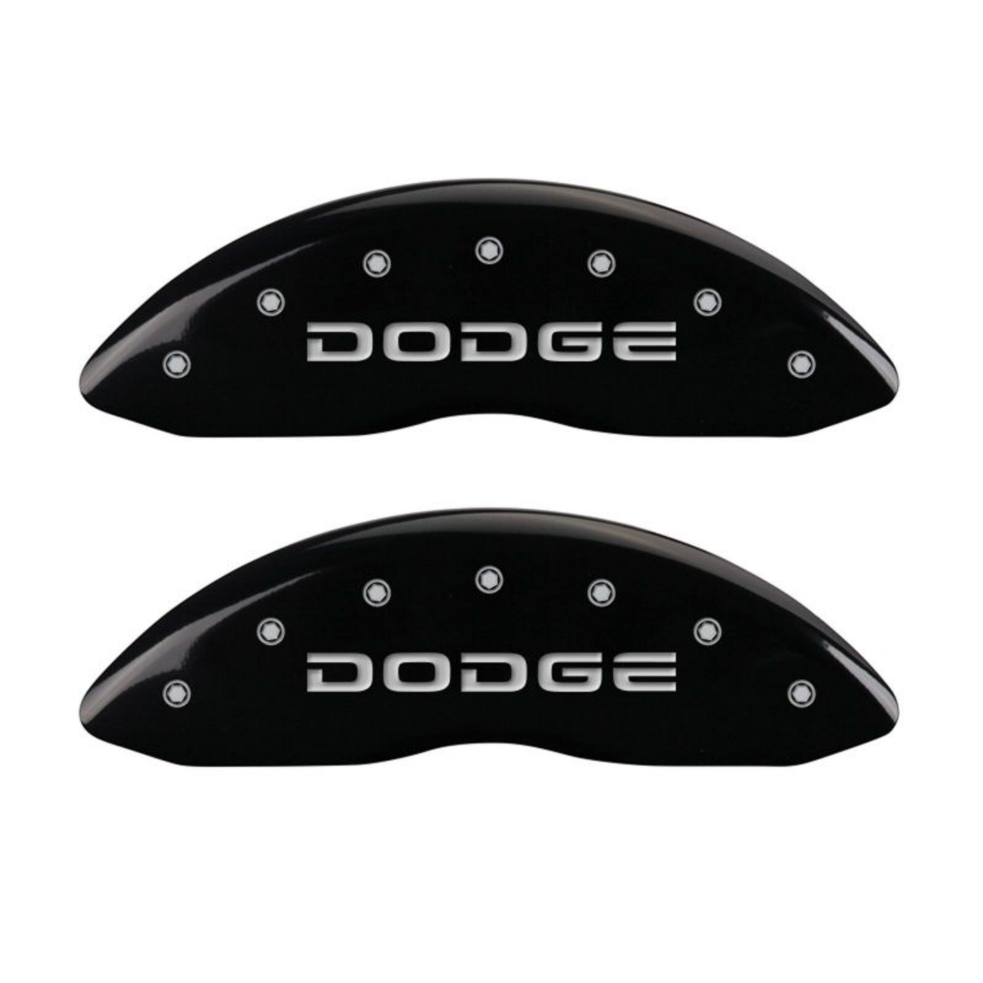 Picture of MGP 4 Caliper Covers Engraved Front & Rear Broken D-Dodge Black finish silver ch