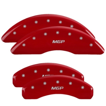 Picture of MGP 4 Caliper Covers Engraved Front & Rear MGP Red finish silver ch