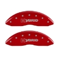 Picture of MGP 4 Caliper Covers Engraved Front & Rear GM Style-Hybrid Red finish silver ch