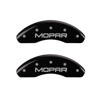 Picture of MGP 4 Caliper Covers Engraved Front & Rear MOPAR Black finish silver ch