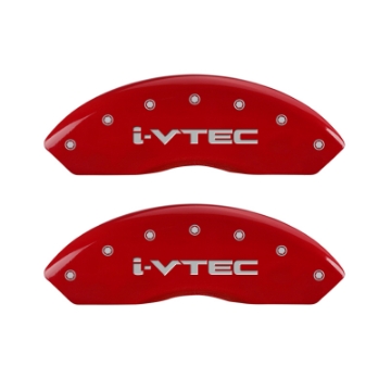 Picture of MGP 4 Caliper Covers Engraved Front & Rear i-Vtec Red finish silver ch