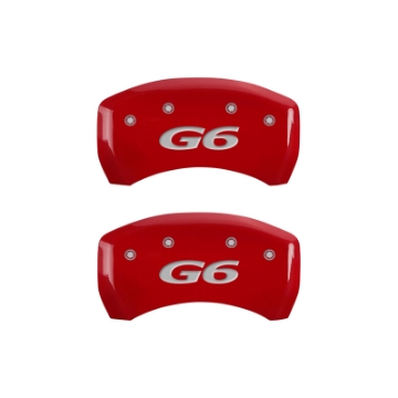 Picture of MGP 4 Caliper Covers Engraved Front Pontiac Engraved Rear G6 Red finish silver ch
