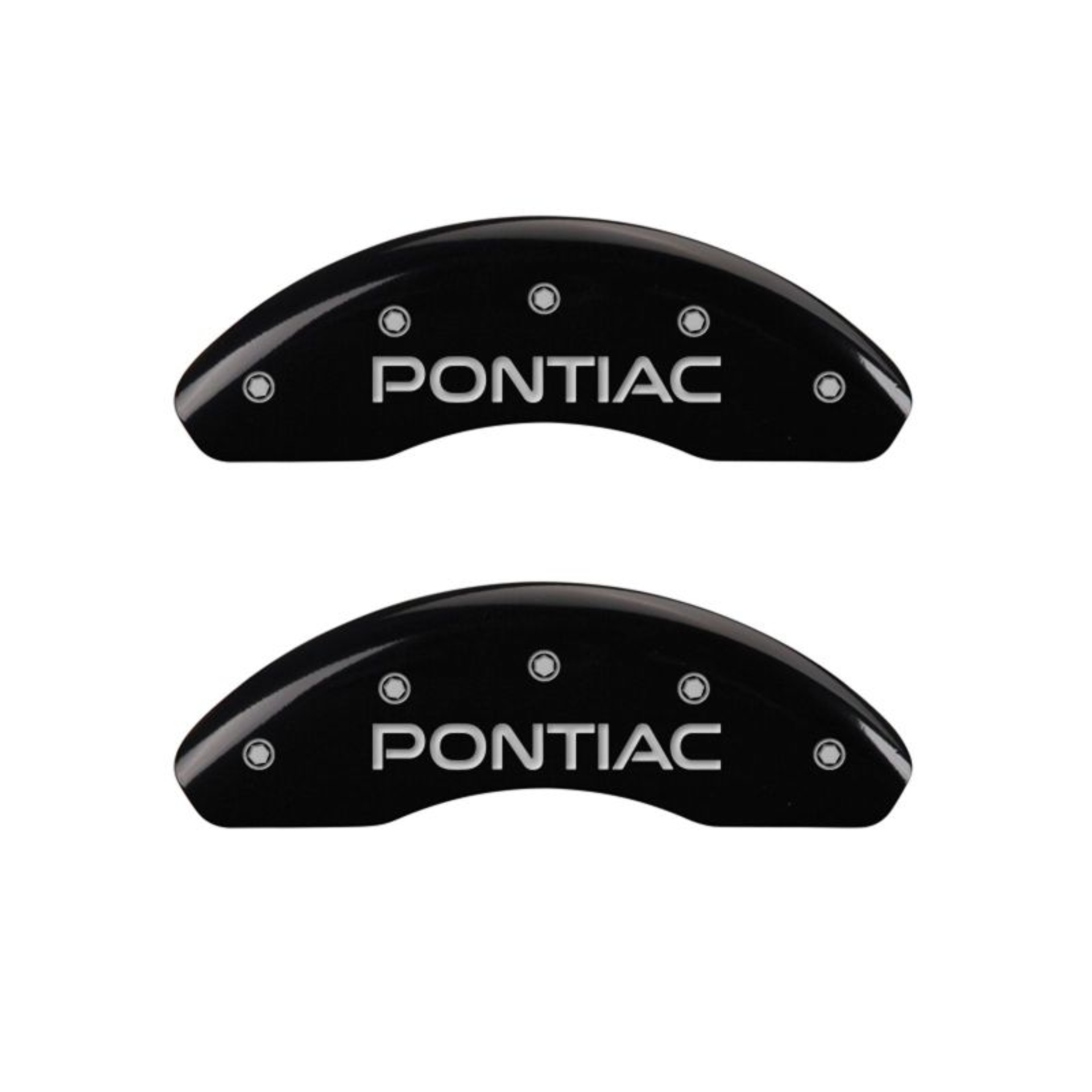 Picture of MGP 4 Caliper Covers Engraved Front Pontiac Engraved Rear Arrow Black finish silver ch