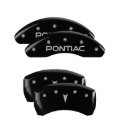 Picture of MGP 4 Caliper Covers Engraved Front Pontiac Engraved Rear Arrow Black finish silver ch