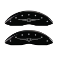 Picture of MGP 4 Caliper Covers Engraved Front & Rear Style 1-Chrysler Wing Black finish silver ch