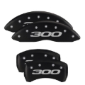 Picture of MGP 4 Caliper Covers Engraved Front & Rear Style 1-Chrysler Wing Black finish silver ch