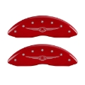 Picture of MGP 4 Caliper Covers Engraved Front & Rear Style 1-Chrysler Wing Red finish silver ch