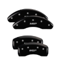 Picture of MGP Front set 2 Caliper Covers Engraved Front MGP Black finish silver ch