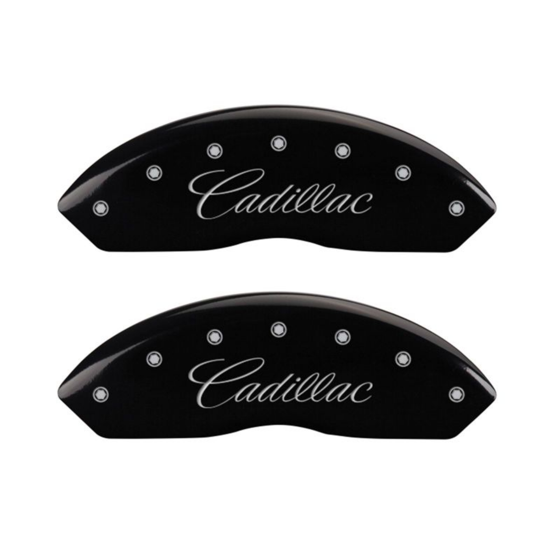 Picture of MGP 4 Caliper Covers Engraved Front Cursive-Cadillac Engraved Rear STS Black finish silver ch