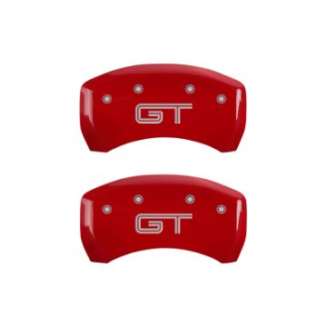 Picture of MGP Rear set 2 Caliper Covers Engraved Rear GT Red finish silver ch