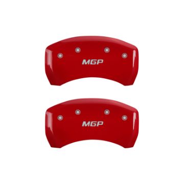 Picture of MGP Rear set 2 Caliper Covers Engraved Rear S197-Bar & Pony Red finish silver ch