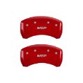 Picture of MGP Rear set 2 Caliper Covers Engraved Rear MGP Red finish silver ch