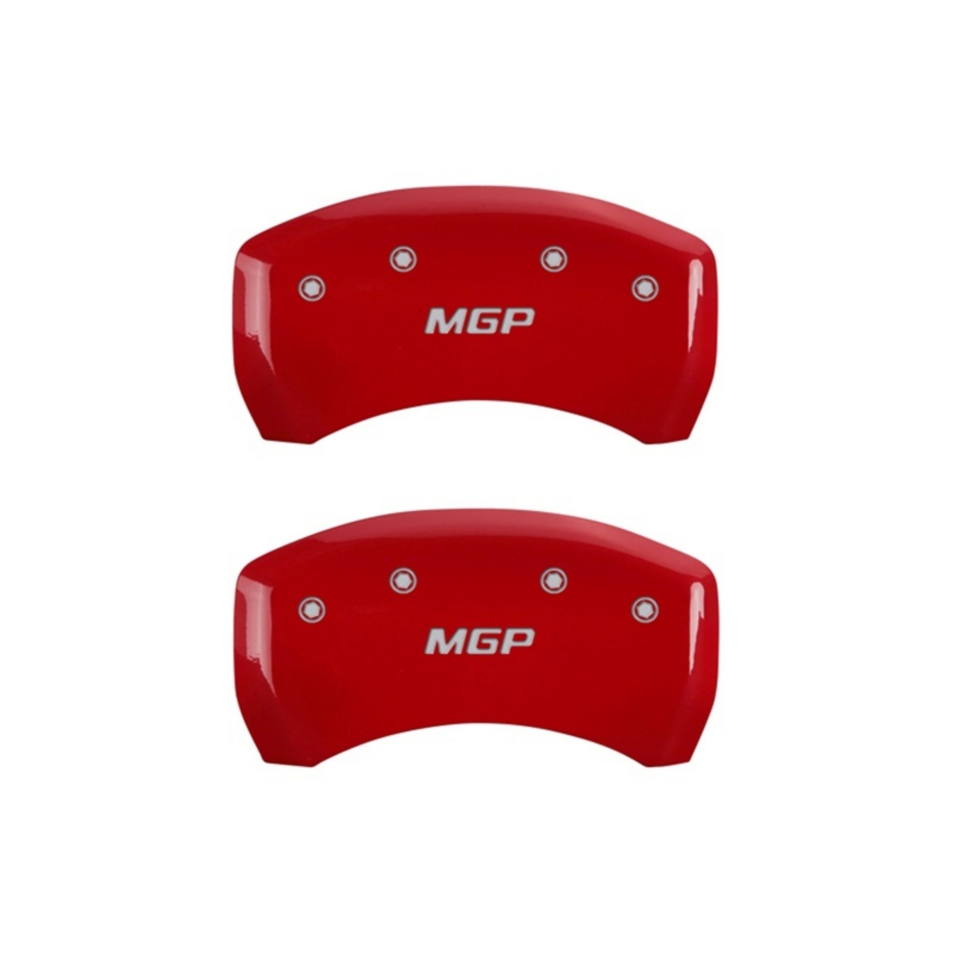 Picture of MGP Rear set 2 Caliper Covers Engraved Rear MGP Red finish silver ch