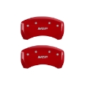 Picture of MGP Rear set 2 Caliper Covers Engraved Rear MGP Red finish silver ch