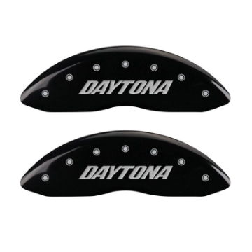 Picture of MGP 4 Caliper Covers Engraved Front & Rear Daytona Black finish silver ch