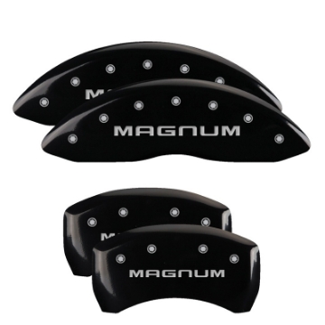 Picture of MGP 4 Caliper Covers Engraved Front & Rear RT1-Truck Black finish silver ch