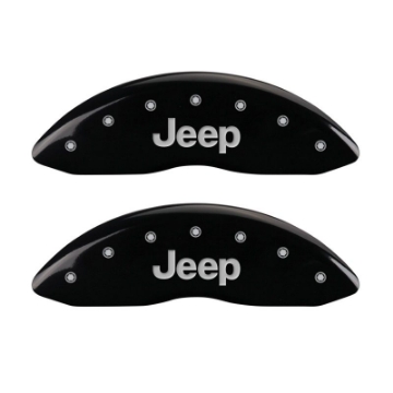 Picture of MGP 4 Caliper Covers Engraved Front & Rear JEEP Black finish silver ch