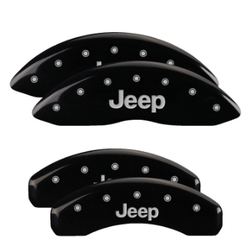 Picture of MGP 4 Caliper Covers Engraved Front & Rear JEEP Black finish silver ch