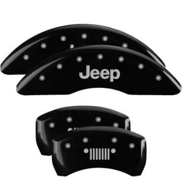 Picture of MGP 4 Caliper Covers Engraved Front & Rear MGP Black finish silver ch