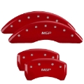 Picture of MGP 4 Caliper Covers Engraved Front & Rear MOPAR Red finish silver ch
