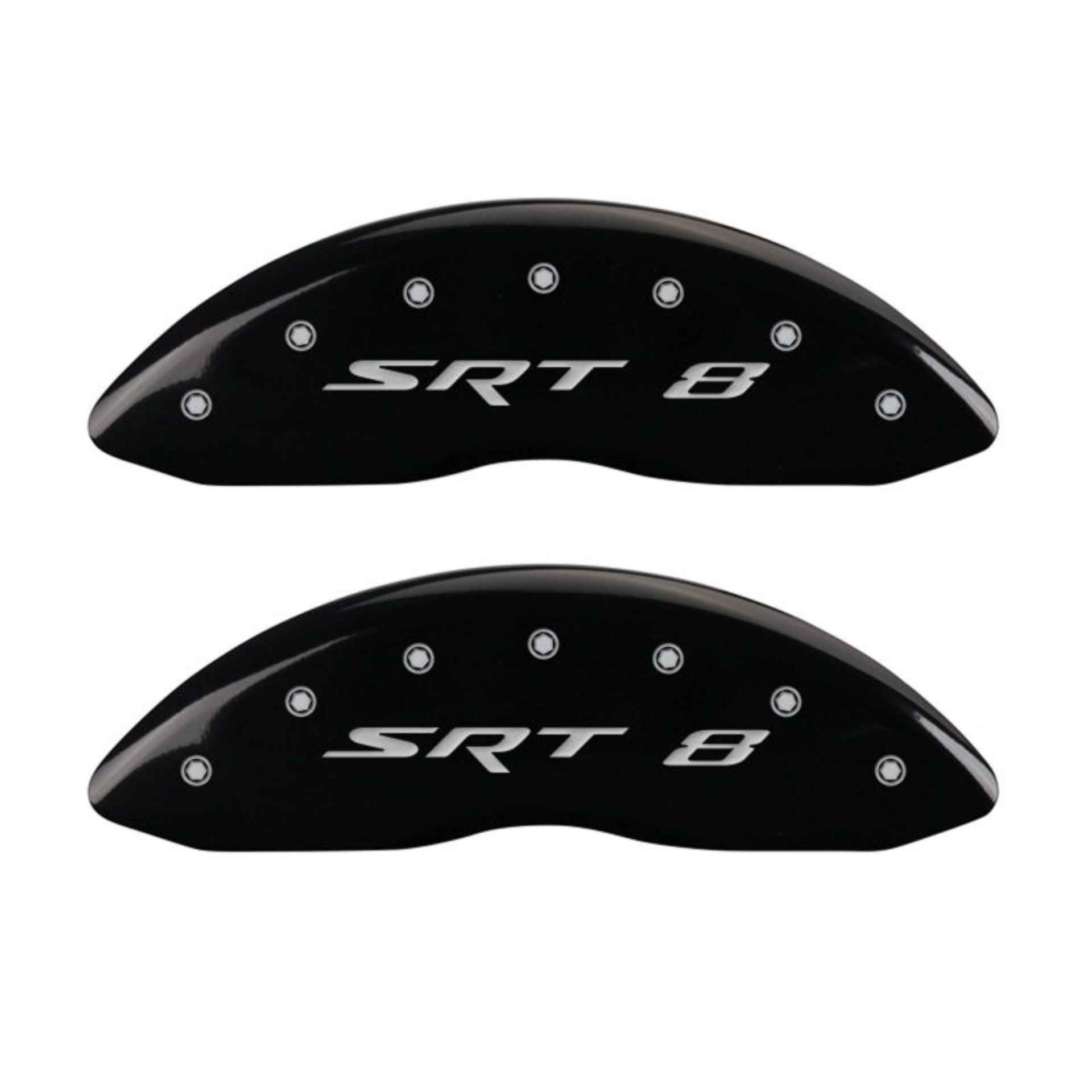 Picture of MGP 4 Caliper Covers Engraved Front & Rear SRT8 Black finish silver ch