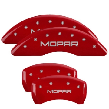 Picture of MGP 4 Caliper Covers Engraved Front & Rear SRT8 Red finish silver ch